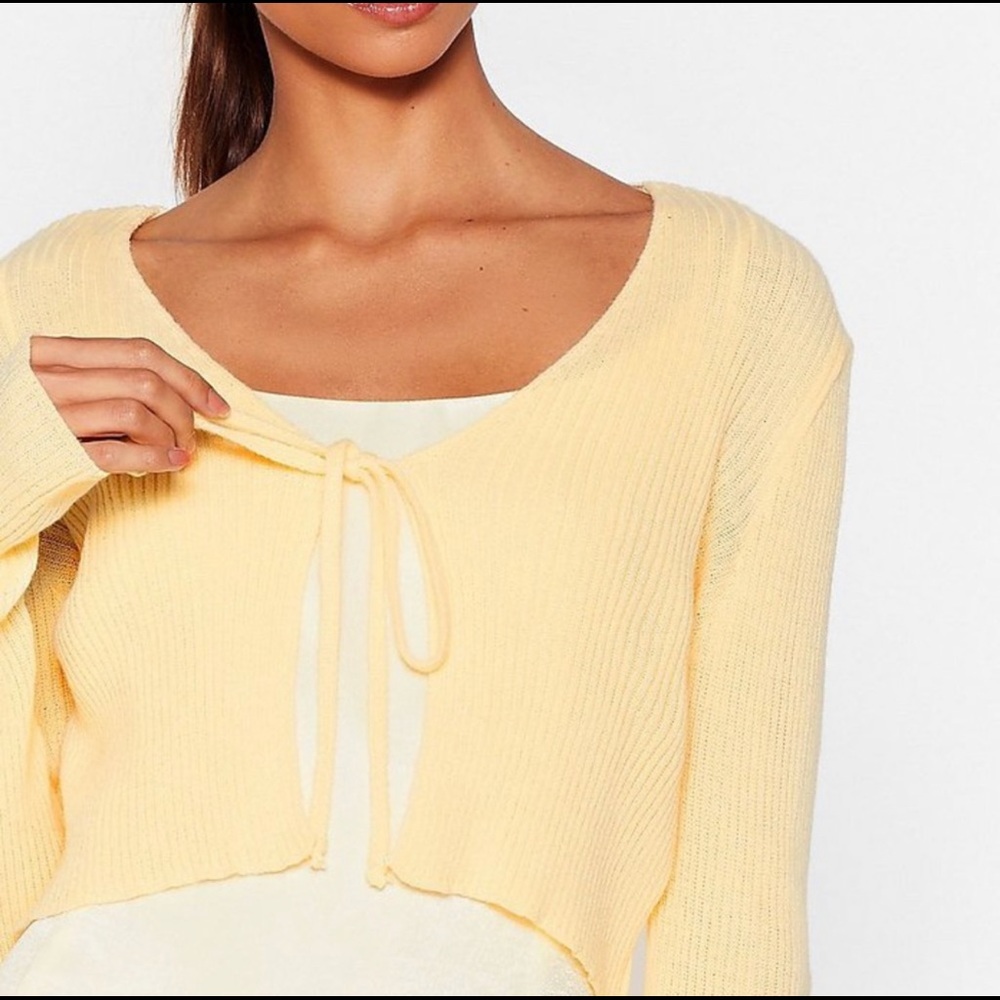 Nasty Gal Cropped Tie Cardigan